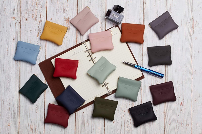 Travelambo Leather Squeeze Coin Purse Pouch Change Holder For Men & Women 2 pcs set (Black) - Image 5