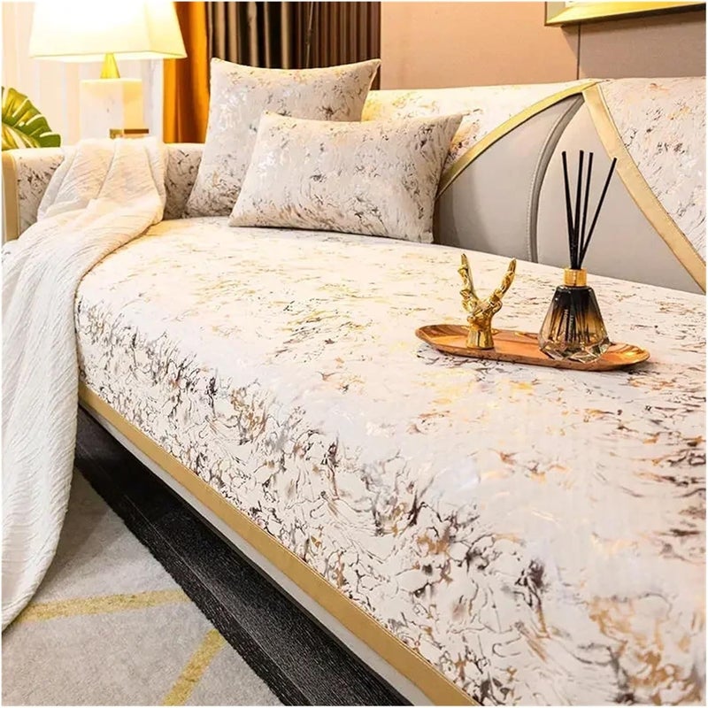 Vintage Sofa Cover Short Plush Bronzing Non-Slip Sofa Towel Cushions Seat Couch Cover Living Room Decor Household Dust Mat(Color 16,70x90cm 1pcs) - Image 1