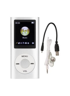 MP3 Player, Portable Lossless Sound Slim MP3 Music Player with Earphone, 1.8 Inch LCD Screen Digital Music Player（Memory Card Not Included）(Silver)