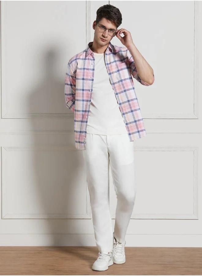 دينيس لينغو Pink Regular Shirt for Men - Stylish, Comfortable