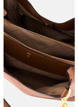 Michael Kors Women Brand Logo Hobo Bag 28 H x 36 L x 11 W cm, Tan  - Image 4