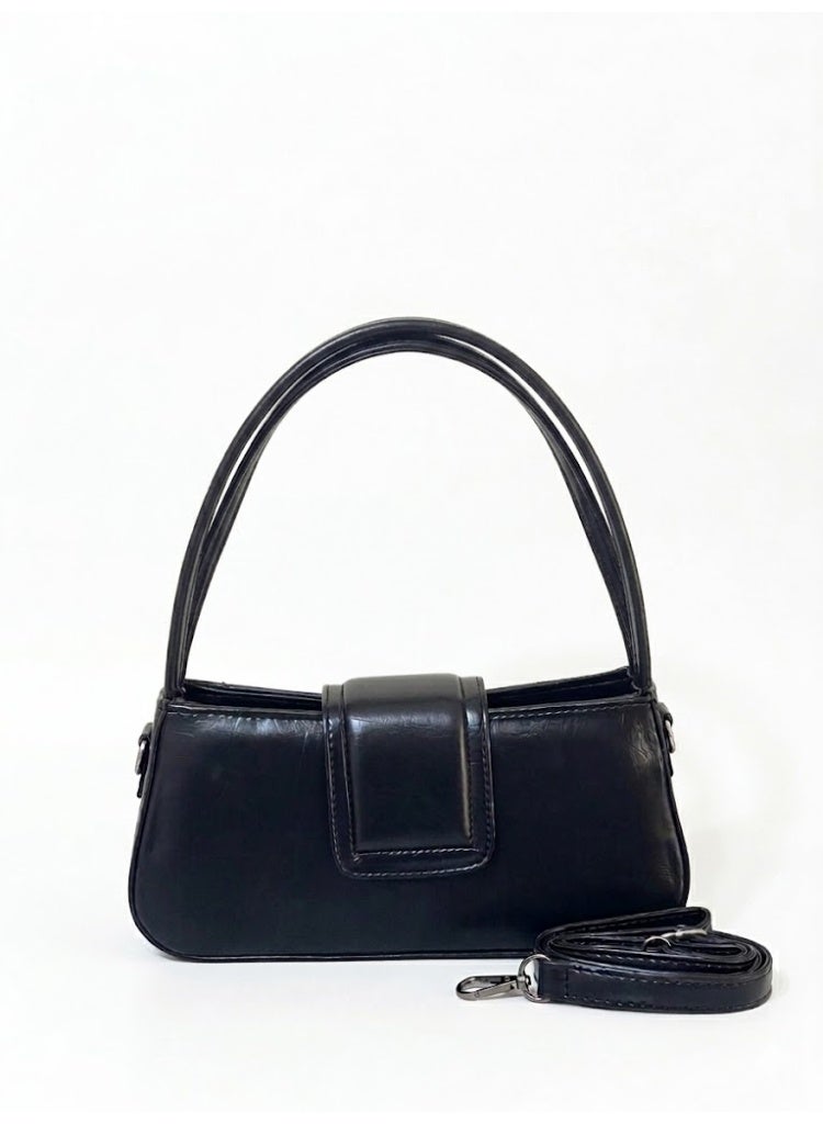 لايف ستيلاش  حقيبة كتف جلدية كلاسيكية ZC-12 - أسود - Image 1