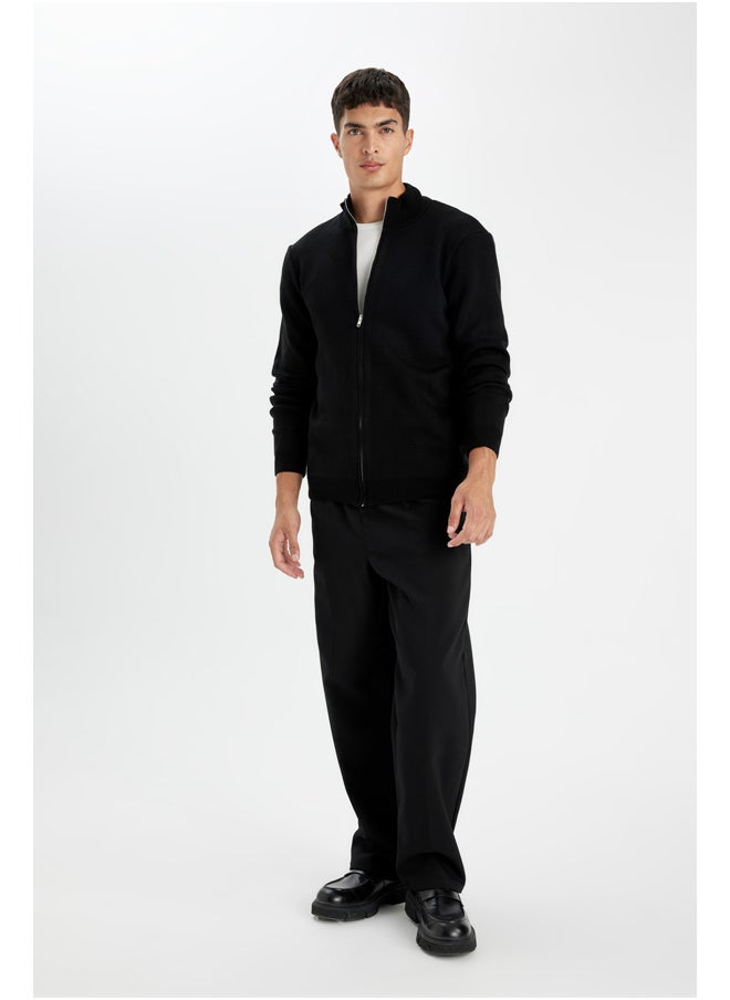 DeFacto - Man Tricot Standart Fit Mock Turtle Neck Cardigan - Image 1