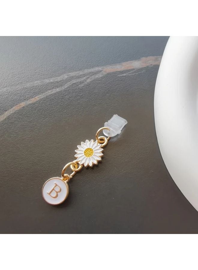 Creative Daisy Sunflower Letter B Phone Dust Plug Type C Interface Fashion Accessory - Image 1