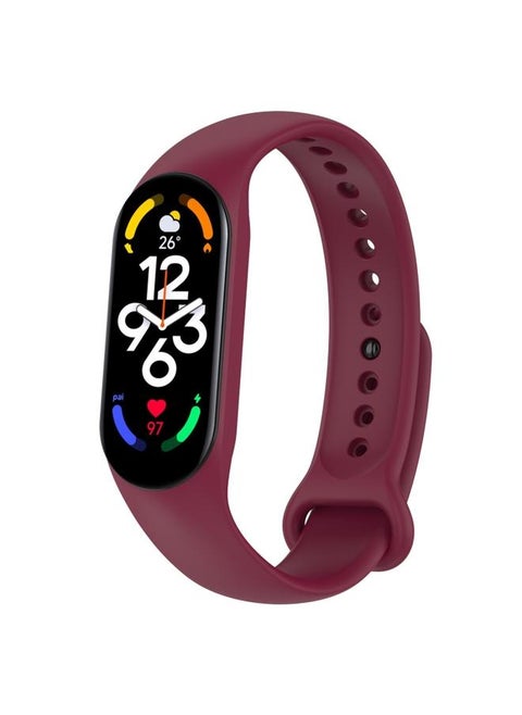 For Xiaomi Mi Band 7 / 7NFC / 6 / 6 NFC / 5 / 5 NFC / Amazfit Band 5 Official Silicone Watch Band Wine Red