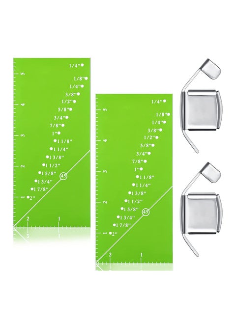 SYOSI Seam Allowance Ruler and Magnetic Seam Guide Set for Sewing Machine, 4 Pieces Seam Allowance Ruler and Magnetic Seam Guide for 1/8 to 2 Inch Straight Line Hems