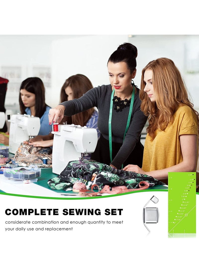 SYOSI - SYOSI Seam Allowance Ruler and Magnetic Seam Guide Set for Sewing Machine, 4 Pieces Seam Allowance Ruler and Magnetic Seam Guide for 1/8 to 2 Inch Straight Line Hems - Image 1