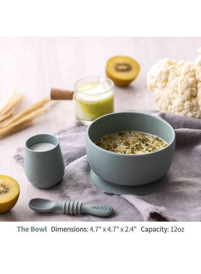 SAMiGO Silicone Baby Bowl and Spoon Set with Suction and Lid, First Stage Self Feeding Essentials, Food Bowl for 6+ Months - Image 2