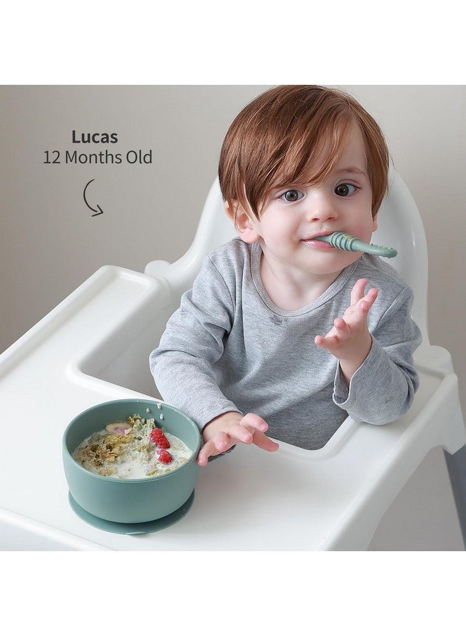 SAMiGO Silicone Baby Bowl and Spoon Set with Suction and Lid, First Stage Self Feeding Essentials, Food Bowl for 6+ Months - Image 5