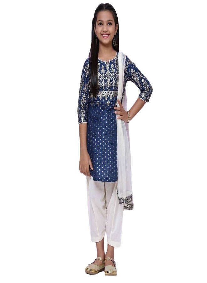 BIBA GIRL PRINTED RELAXED KID(KW4340_BLUE_3) - Image 1