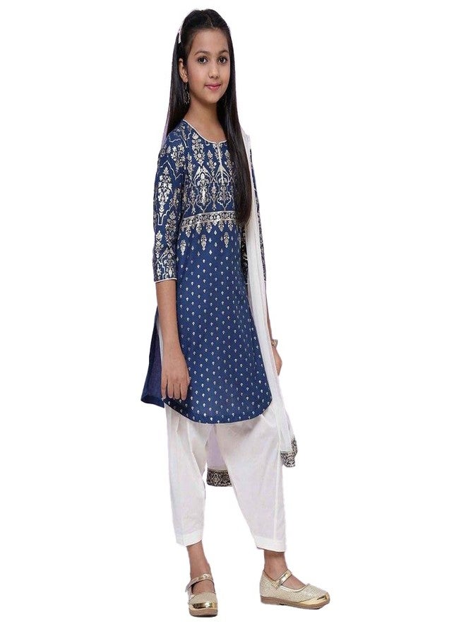 BIBA GIRL PRINTED RELAXED KID(KW4340_BLUE_3) - Image 3