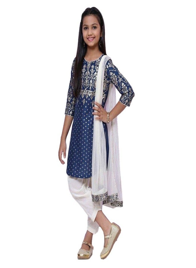 BIBA GIRL PRINTED RELAXED KID(KW4340_BLUE_3) - Image 2