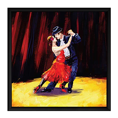 ArtX Paper Valentine's Day Gift, Romantic Dance Couple Wall Art Painting, Multicolor, Dance, 13X13 in, Set of 1 - Image 1