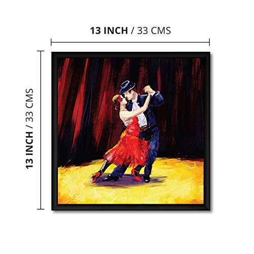 ArtX Paper Valentine's Day Gift, Romantic Dance Couple Wall Art Painting, Multicolor, Dance, 13X13 in, Set of 1 - Image 3