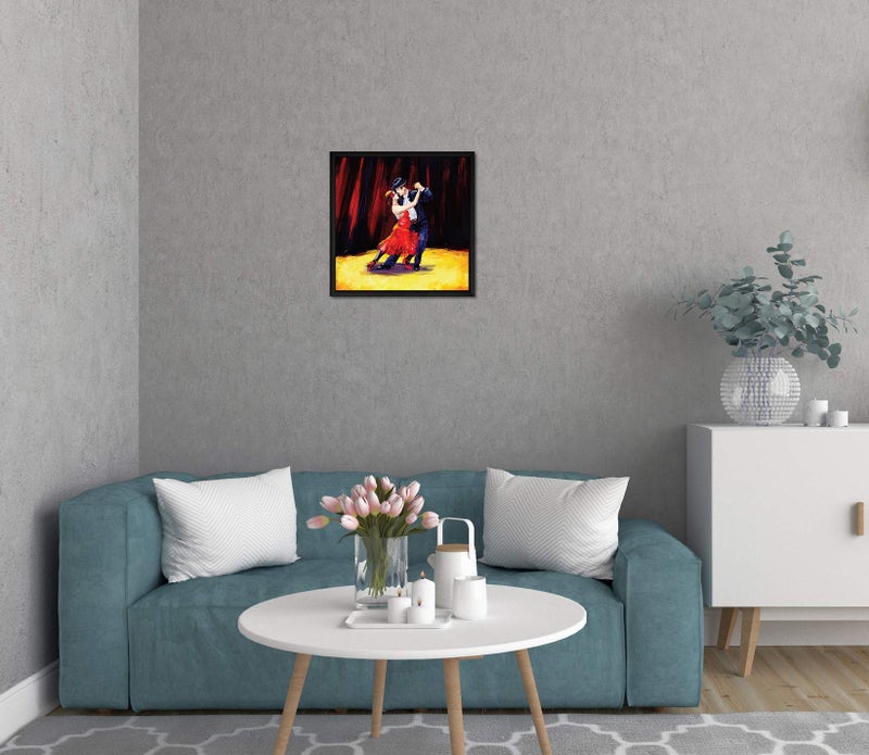 ArtX Paper Valentine's Day Gift, Romantic Dance Couple Wall Art Painting, Multicolor, Dance, 13X13 in, Set of 1 - Image 2