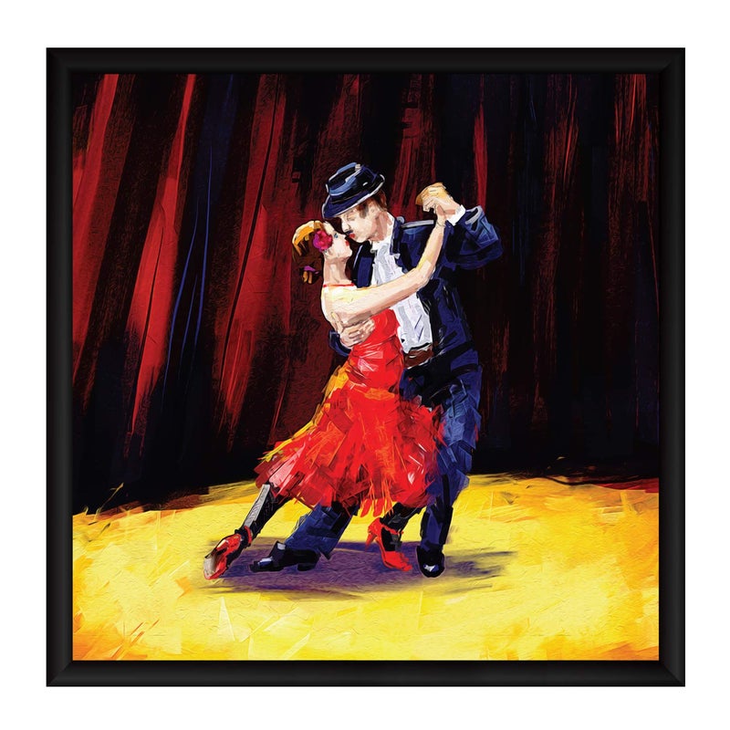 ArtX Paper Valentine's Day Gift, Romantic Dance Couple Wall Art Painting, Multicolor, Dance, 13X13 in, Set of 1 - Image 4