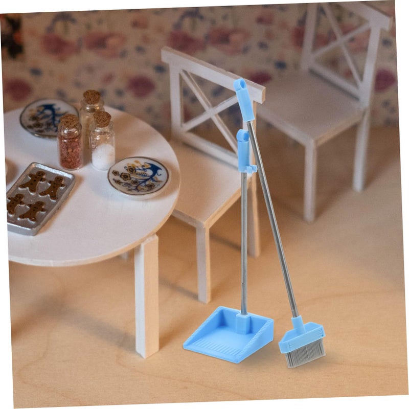 Multi Color Mini Broom And Dustpan Set For Dollhouse Playhouse Cleaning Decor - Image 4