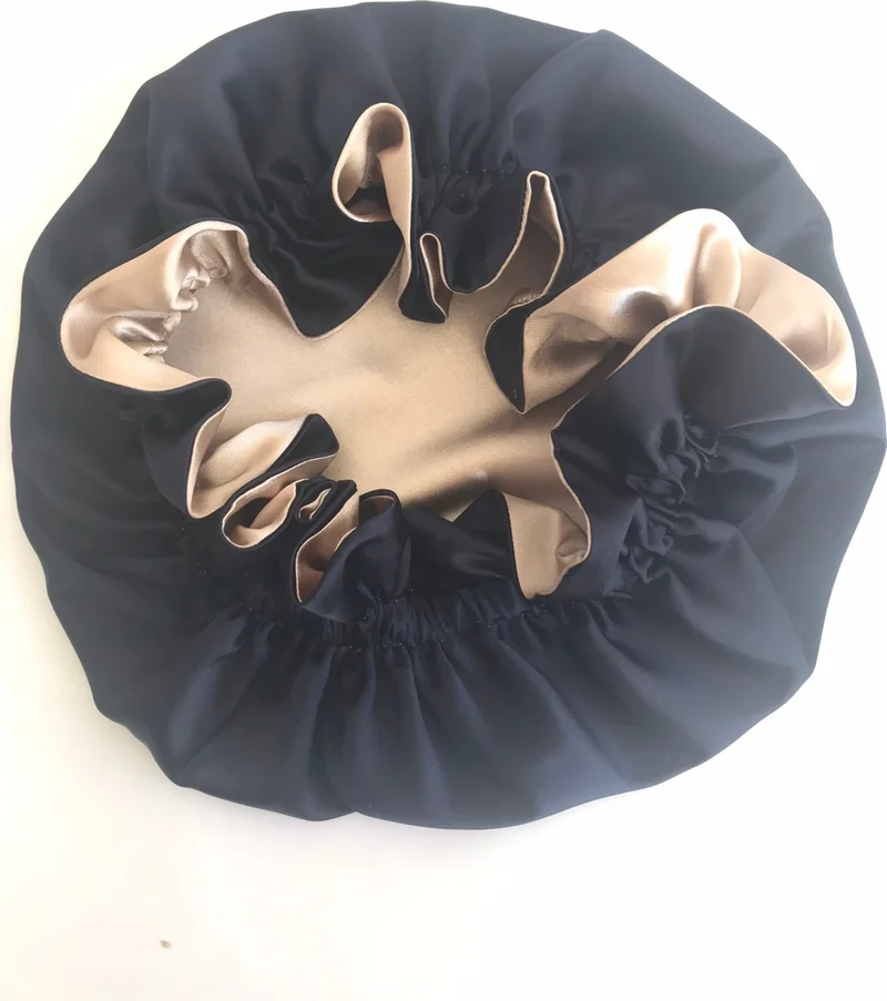 براتيك ديكيسكو Practical Dikisco Double Sided Lilac Gold Satin Hair Cap / Beret for Curly Hair