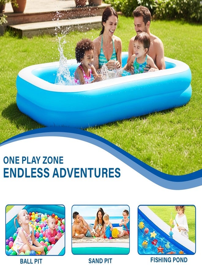NHR 450L Family Swimming Pool - Portable Mini Pool for Adults & Kids, Quick Setup Home/Outdoor Bath Tub, Garden & Balcony Water Play Pool (201×150×51 cm, Blue) - Image 4