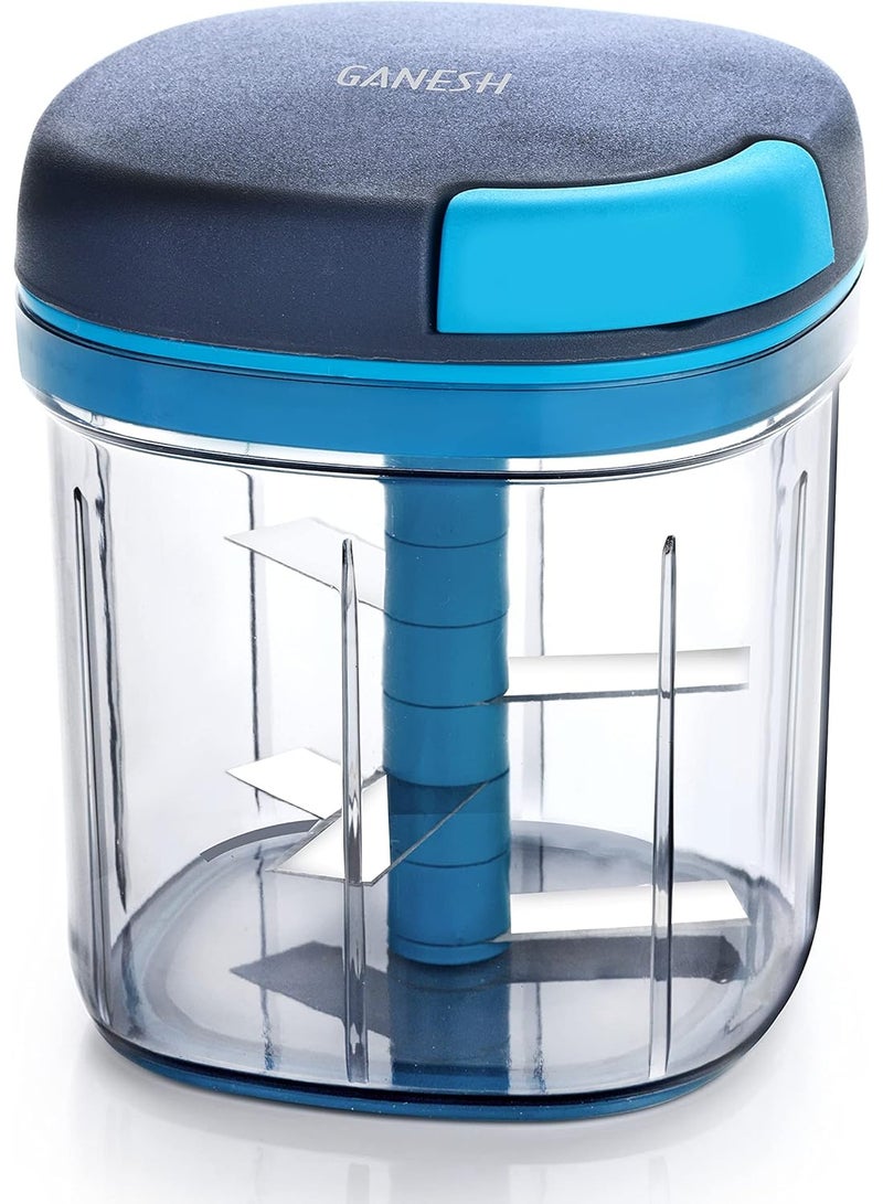 GANESH Multipurpose Plastic Vegetable Master Chopper with 5 Stainless Steel Blades Blades for Effortlessly Chopping Vegetables and Fruits for Your Kitchen, XL Large Jumbo Chopper (900 Ml) - Image 1