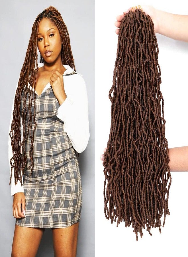 ديزاير4 هير 24 بوصة، 7 عبوات، شعر كروشيه ناعم، لون بني، 30 ضفيرة شعر صناعية خفيفة الوزن للغاية، جاهزة للتركيب، للنساء ذوات البشرة السمراء (24 بوصة، 7 عبوات، رقم 30). - Image 1