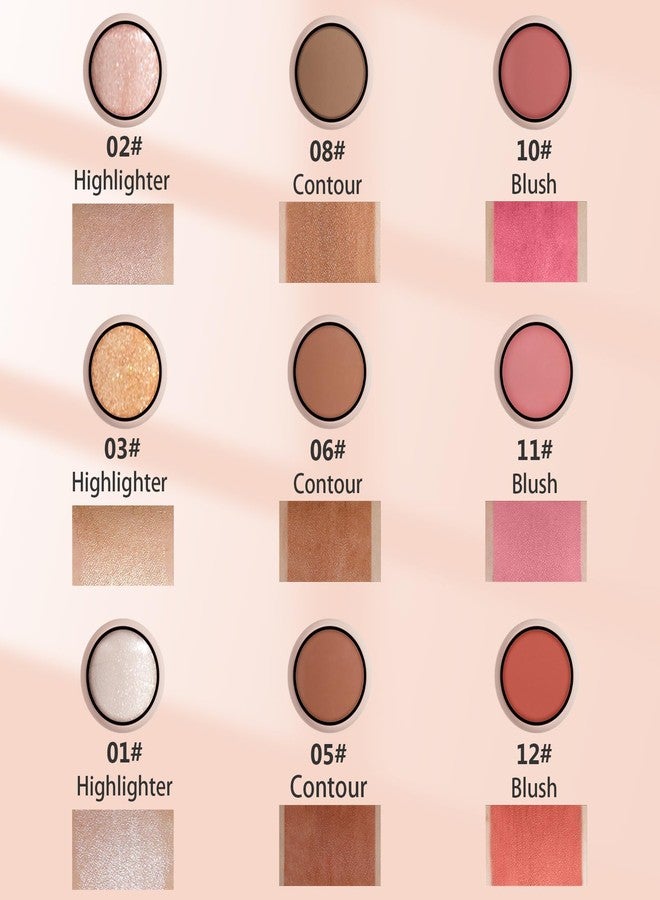 QIC 3Pcs Cream Contour Sticks Kit, Highlighter Stick Blush Stick Cream Contour Kit Makeup Set with Brush,Face Brightens & Shades Contour Stick Waterproof for Women Girls(9507-03-06-11, B) - Image 4