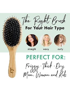 Beauty by Earth Boar Bristle Hair Brush Hair Brushes For Women, Curly Hair Brush With Nylon Pins, Detangler Brush, Wooden Hair Brush For Men, Bamboo Brush For Curly Hair, Hairbrush For Women, Boar Bristle Brush  - Image 4