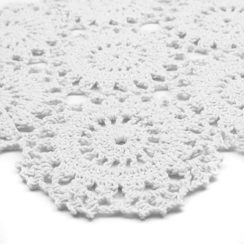 kilofly Crochet Cotton Lace Table Placemats Doilies Pack  4pc  White  Blossoms  10 inch - Image 2