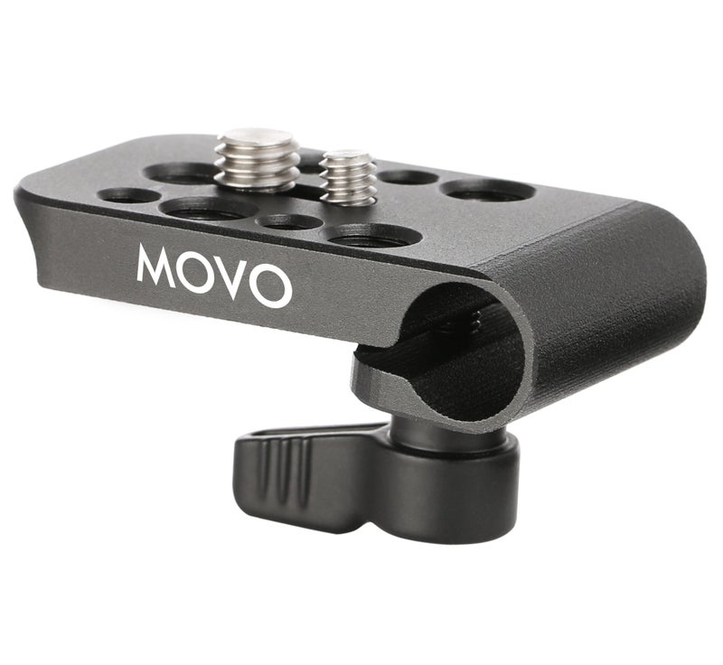 Movo CAB1000 15mm Modular Rod Clamp Adapter - Mounts Cameras, Monitors, Recorders to Rigs with Multiple 1/4" and 3/8" Male/Female Mounting Threads - Image 1