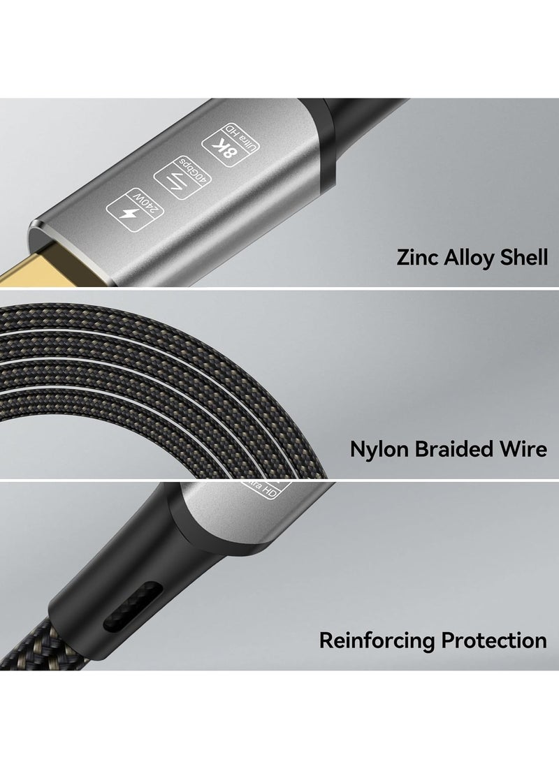 KASTWAVE USB-C 4.0 Extension Cable with Thunderbolt 4.0 Cable , 240W Charging, 40Gbps Data, 8K@60Hz, PD3.1, Female Connector, Compatible with MacBook, Dock, Hub, SSD - Image 5