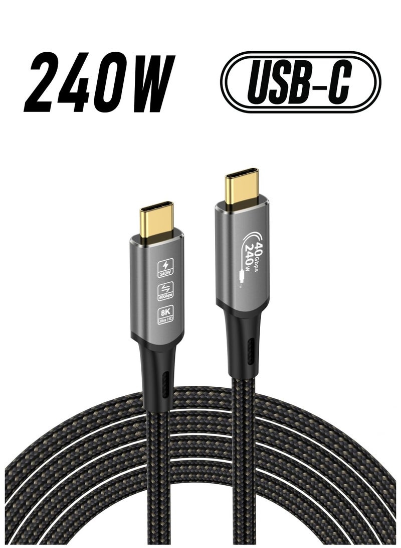 KASTWAVE USB-C 4.0 Extension Cable with Thunderbolt 4.0 Cable , 240W Charging, 40Gbps Data, 8K@60Hz, PD3.1, Female Connector, Compatible with MacBook, Dock, Hub, SSD - Image 1