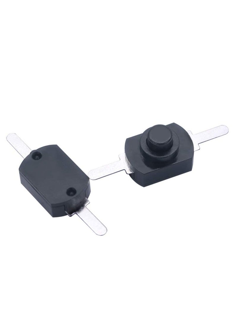 SOLDOUT 10 PCS On Off 2 Pins Switch Self Locking Torch Control Switch Push Button 12x8mm for Electric Torch 1208YD (Pack of 10, Black) - Image 4