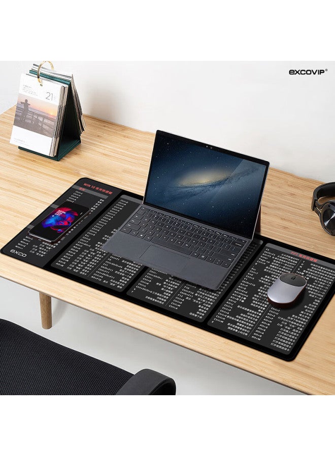 Exco Office Keyboard Shortcuts Mouse Pad, Extra Large Keyboard Mat, Professional Version, Computer Excel Formula Function Desk Pad, Thickened Long Style 0050 - Image 1