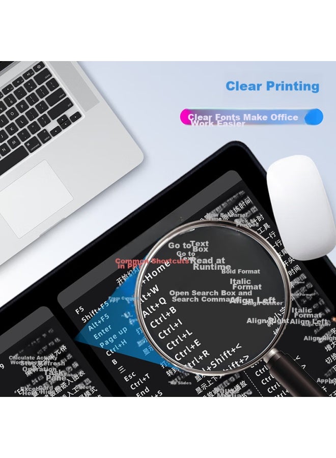 Exco Office Keyboard Shortcuts Mouse Pad, Extra Large Keyboard Mat, Professional Version, Computer Excel Formula Function Desk Pad, Thickened Long Style 0050 - Image 4