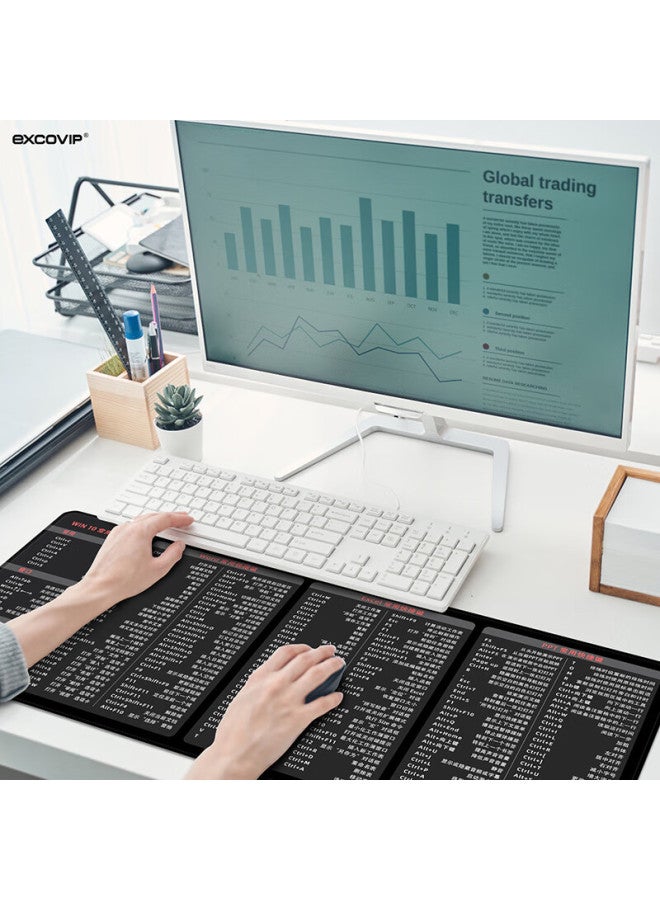 Exco Office Keyboard Shortcuts Mouse Pad, Extra Large Keyboard Mat, Professional Version, Computer Excel Formula Function Desk Pad, Thickened Long Style 0050 - Image 2