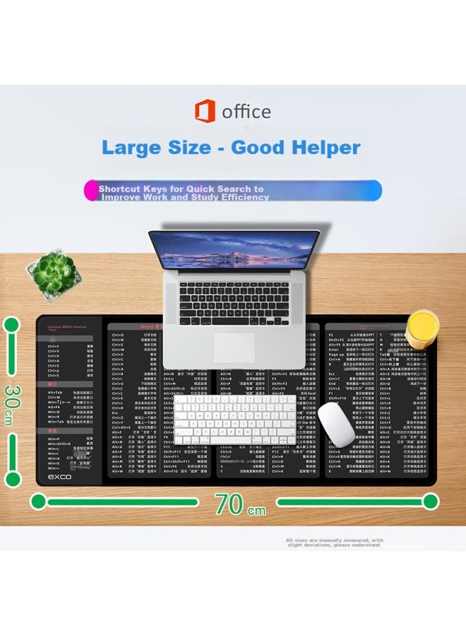 Exco Office Keyboard Shortcuts Mouse Pad, Extra Large Keyboard Mat, Professional Version, Computer Excel Formula Function Desk Pad, Thickened Long Style 0050 - Image 3