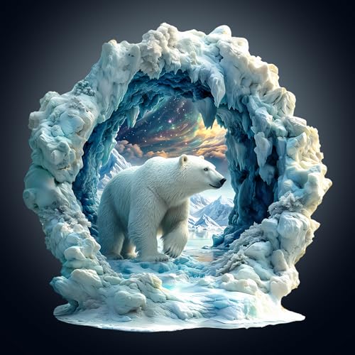 Jigfoxy Wooden Puzzle for Adults Polar Bear Jigsaw Puzzles for Adult Unique Animal Shape Wood Cut Puzzles Christmas Thanksgiving Gifts for Friends Family S85 85in100pcs - Image 1