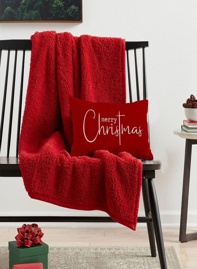 RABUSOFA Christmas Pillow Covers 12x20 Inch,Red Merry Christmas Saying Decorations Winter Decorative Throw Pillow Cases,Farmhouse Holiday Xmas Lumbar Cushion Covers for Couch Living Room(16) - Image 2