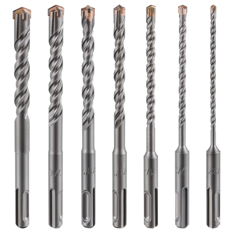 Wensilon 5pcs 1/2" X 6"-4" Cross-Type Double Thread Carbide Drill Bits for Concrete, Brick, Stone, Hammer Drill - Image 5