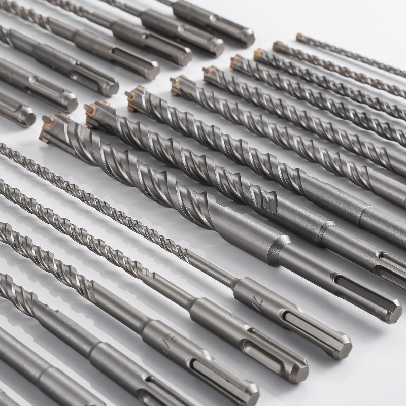 Wensilon 5pcs 1/2" X 6"-4" Cross-Type Double Thread Carbide Drill Bits for Concrete, Brick, Stone, Hammer Drill - Image 4