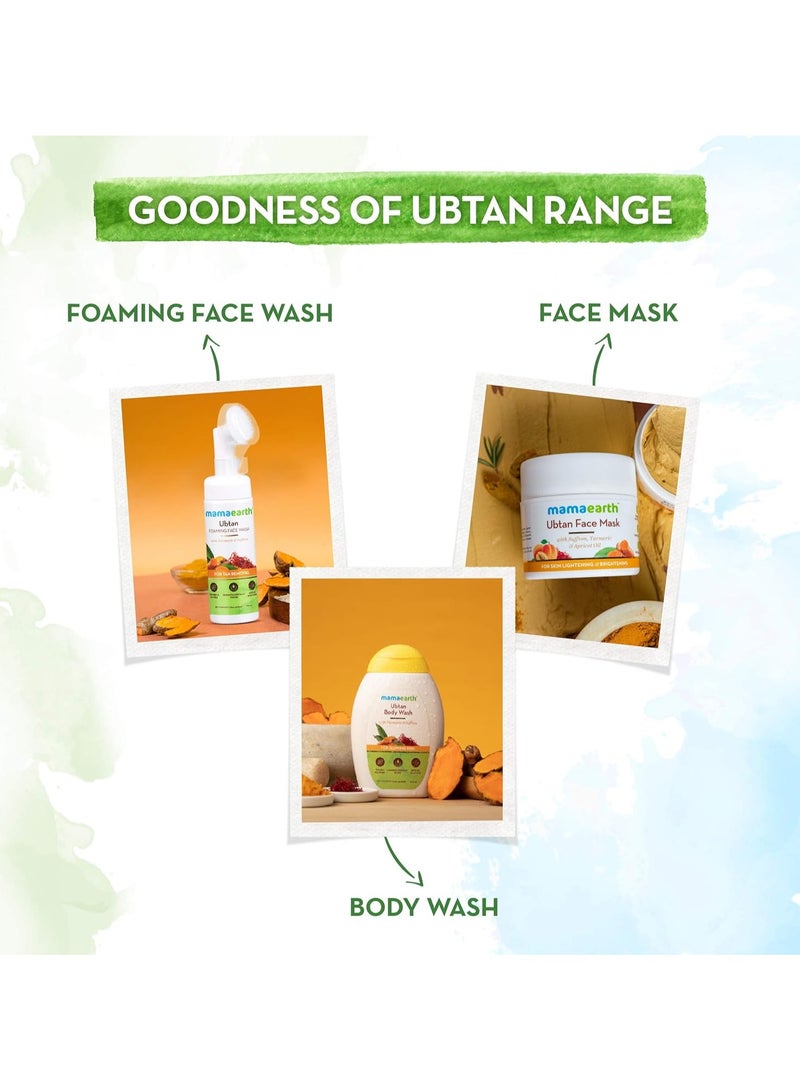 Mama Earth Ubtan Foaming Face Wash with Turmeric and Saffron for Tan Removal - 150ml Brightens Skin | Removes Tan | Gently Exfoliates - Image 4