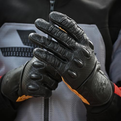 ViaTerra Fuel Retro Classic Leather Motorcycle Gloves: Premium Riding Gloves for Bikers, Perfect Winter Gloves for Men and Essential Bike Accessories (TAN, 2XL) - Image 3