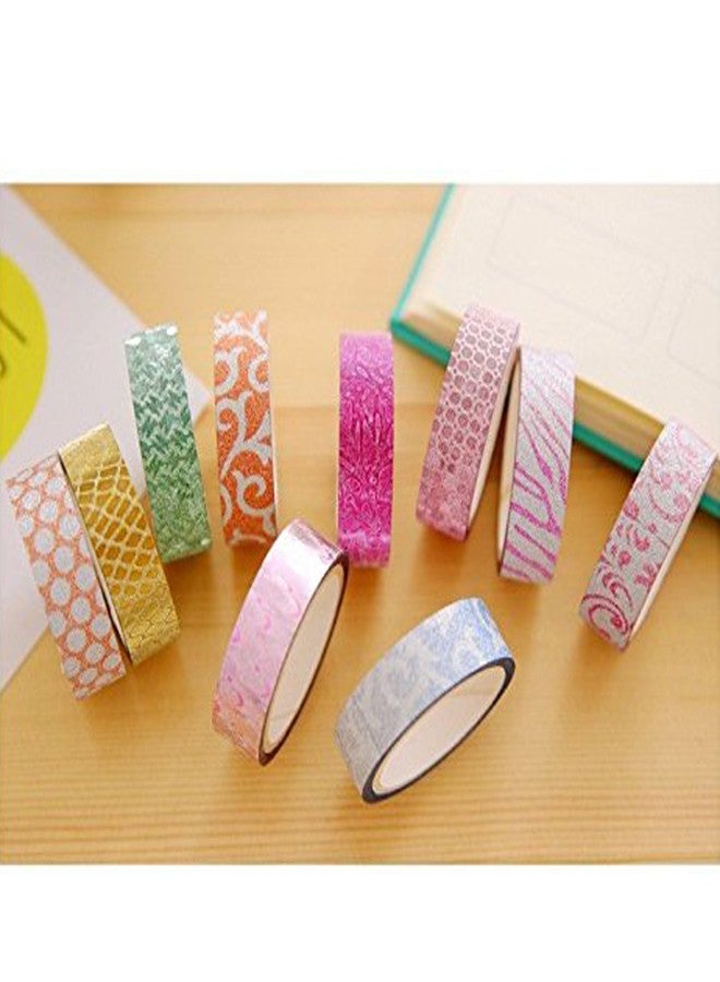 MSGH Colourful Decorative Adhesive Glitter Tape Rolls, Length 5mtr. Each, Set of 10 - Image 2