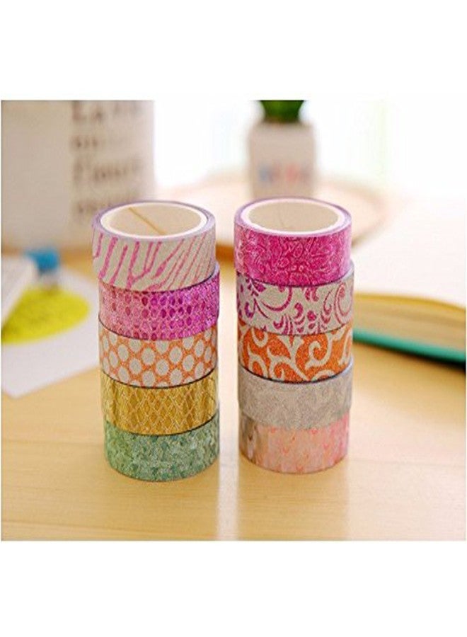 MSGH Colourful Decorative Adhesive Glitter Tape Rolls, Length 5mtr. Each, Set of 10 - Image 3