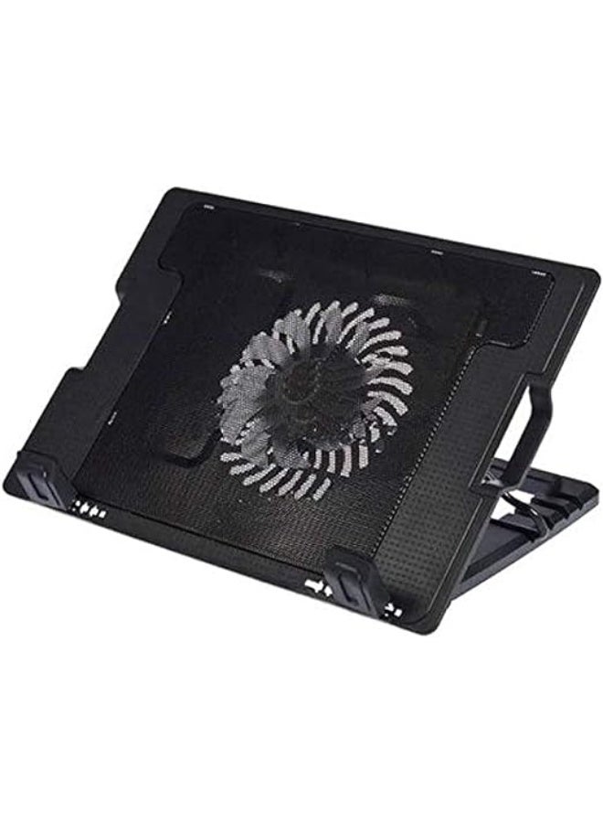 Crash C1000 Laptop Cooling Pad – Effective cooling with a 140mm fan, LED lighting, anti-slip design, and five-angle adjustment, suitable for 17-inch laptops. - Image 3