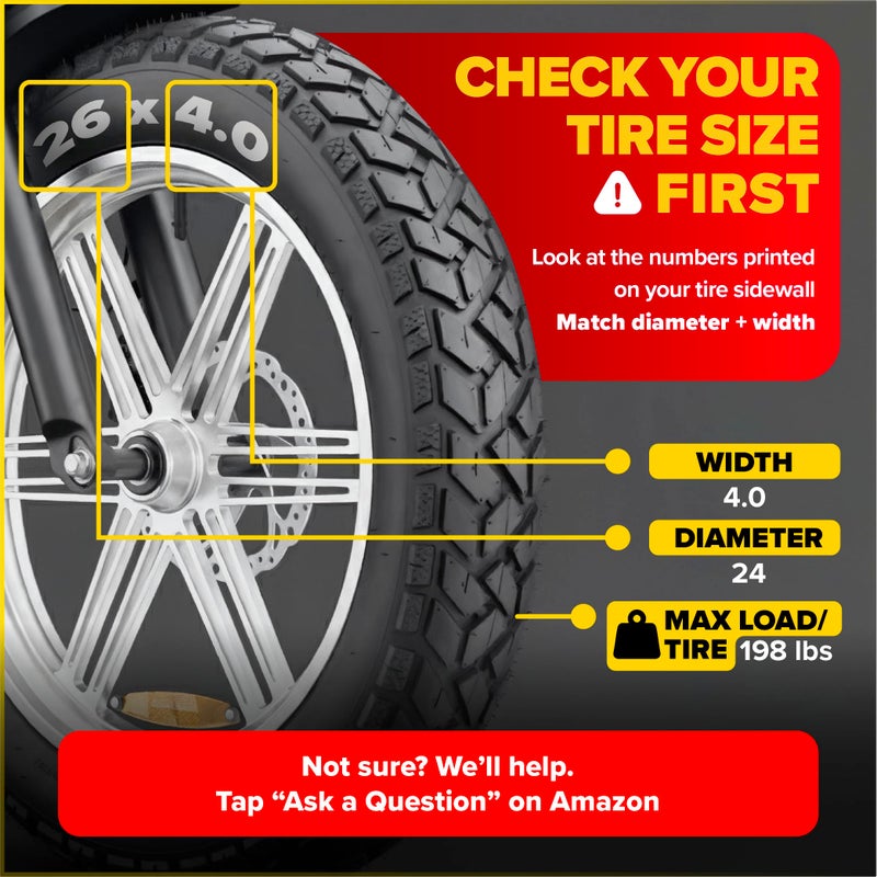 ULTRAVERSE 26x4 E-Bike Fat Tire - Robust, High-Performance 26inch Fat Tyre for MTB and Ebikes, Durable All-Terrain Directional Tread, Superior Density for Street & Trail Adventures-2 Unit - Image 2