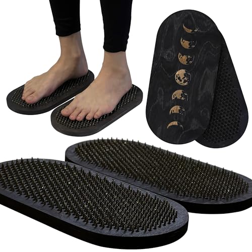 RIZONE Sadhu Board for Yoga Beginners Wooden Yoga Board for Acupressure and Meditation with Nails for Deep Tissue Massage Acupuncture Massage Nail Distance 031 in 8 mm ebonymoon - Image 1