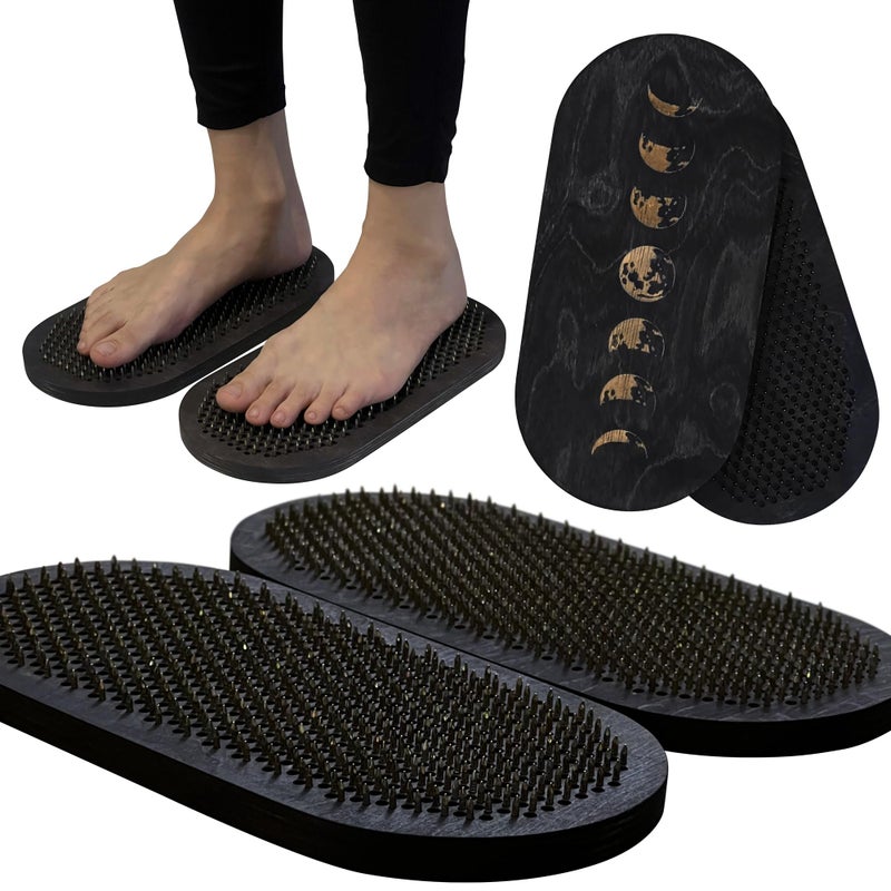 RIZONE Sadhu Board for Yoga Beginners Wooden Yoga Board for Acupressure and Meditation with Nails for Deep Tissue Massage Acupuncture Massage Nail Distance 031 in 8 mm ebonymoon - Image 2