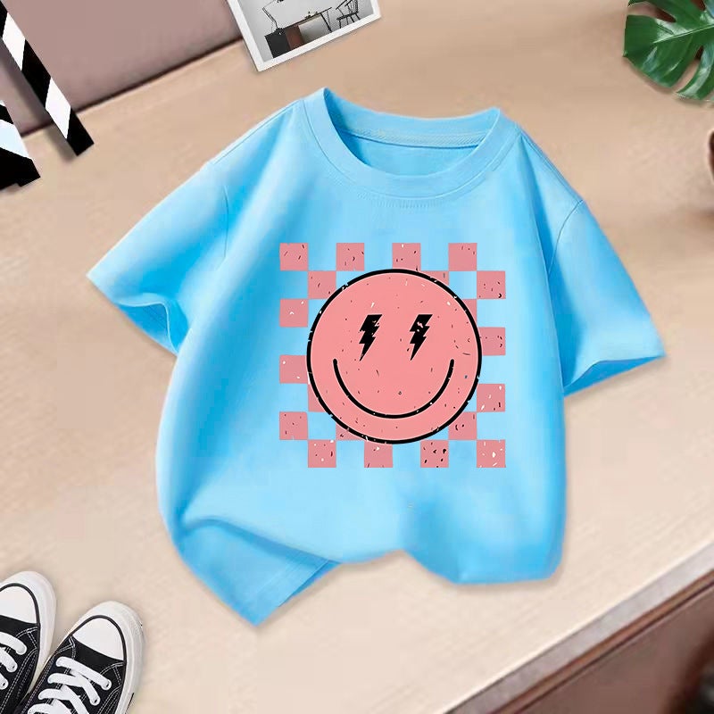 2026 New Style Girls' T-Shirt Cotton Summer Trendy Short-Sleeved Cartoon Print Top Children'S Clothing Fashion - Image 1