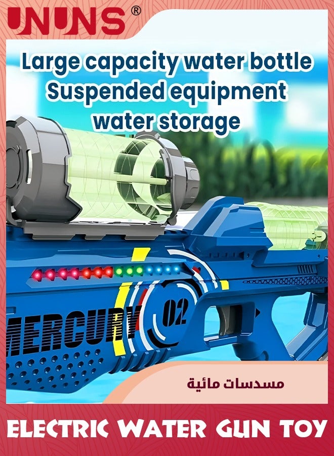 UNUNS Electric Water Gun Toy,Automatic Super Soaker Water Guns With LED Light,High Capacity,Long Distance Squirt Gun,Pulse Water Bullet Firing,Blaster Shooting Game,Summer Pool Beach Party Water Toy,Blue - Image 5